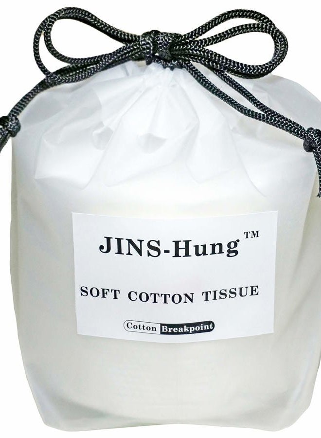 JINS-Hung منشفة وجه طبيعية قابلة للتخلص - 100% قماش تيري ناعم - مناديل إزالة المكياج - منشفة وجه مريحة احترافية للاستخدام اليومي (80 قطعة/لفة) - Image 1